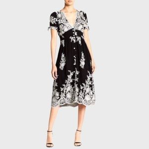 superfoxx Embroidered Black and White Dress